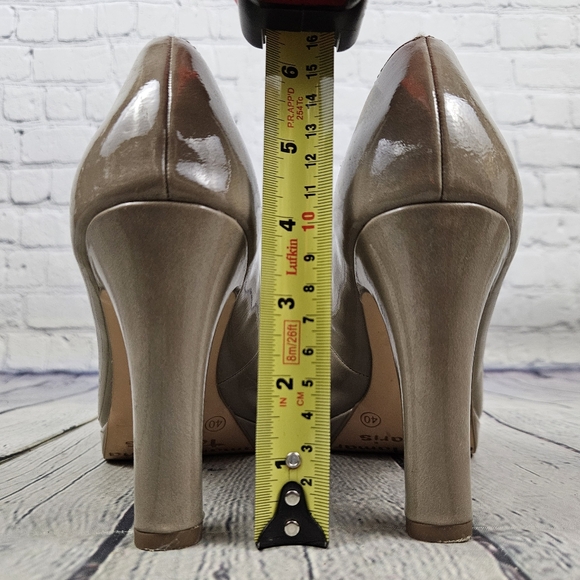TAMARIS | neutral beige faux patent/vegan pump heels - Picture 7 of 11